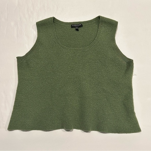 Eileen Fisher Tops - Eileen Fisher Women’s Superfine 100% Italian Merino Wool Vest, Green, petite Lg